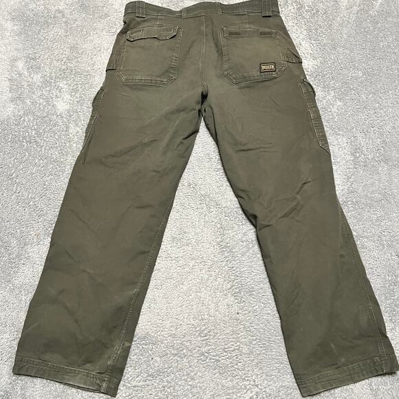 Duluth Trading Pants Mens 36 x32 Green Flex Fire Hose Cargo Work - Picture 4 of 13